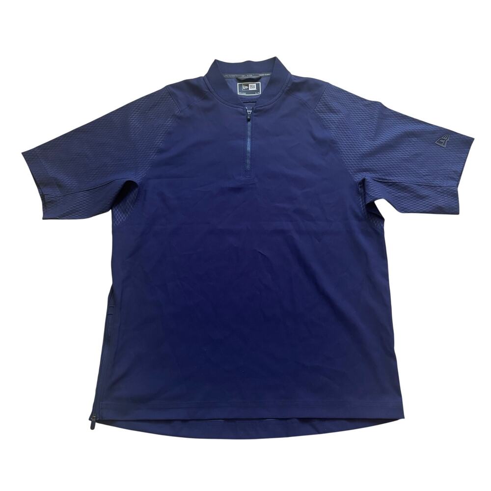NWOT New Era Mens Navy Blue Cage Short Sleeve 1/4 Zip Pullover Jacket Size Small